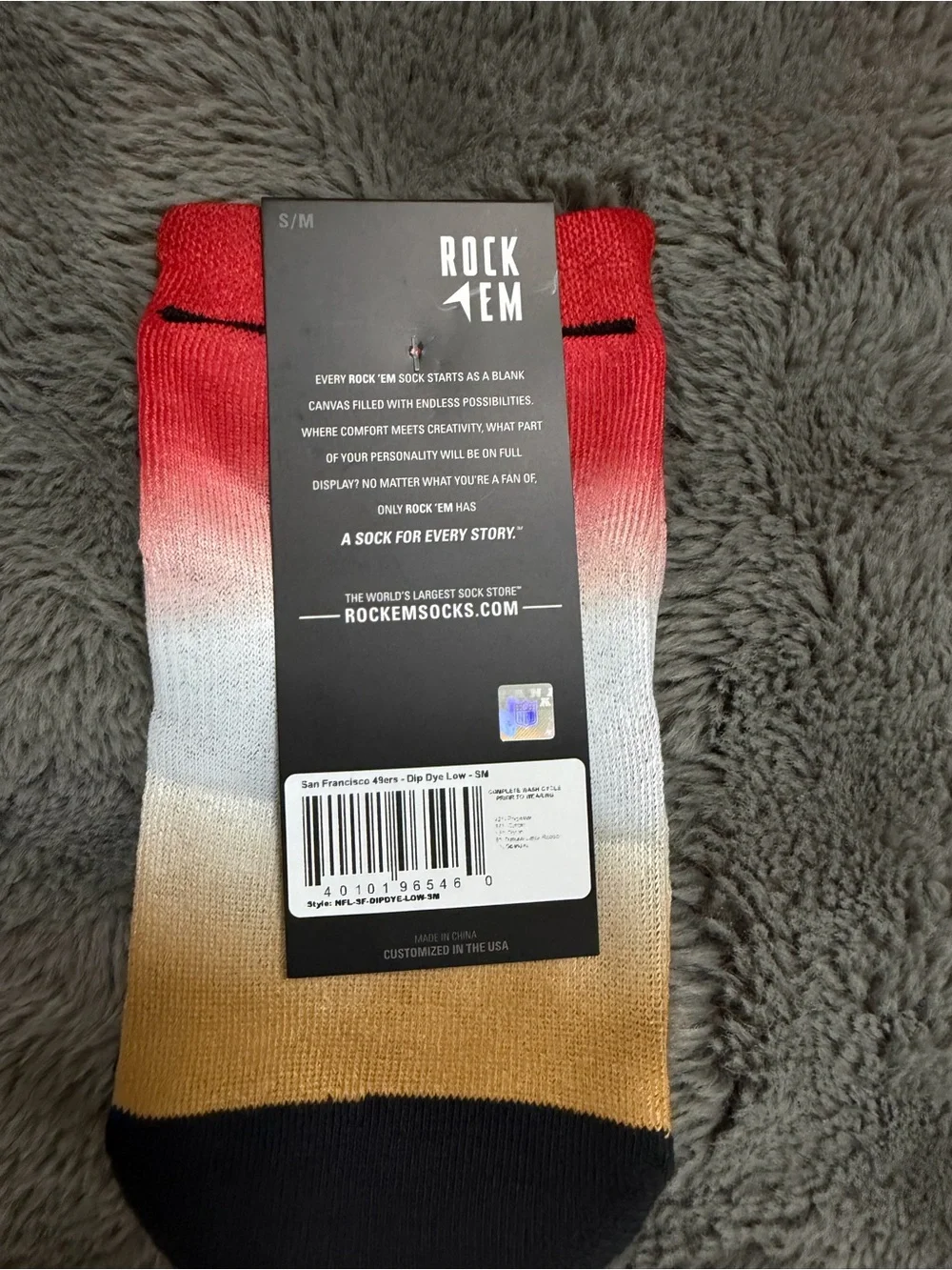 Rock 'Em San Francisco Gradient Crew Sock - Red/White/Gold